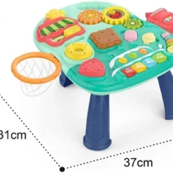 Trotteur multifonction 4 en 1 pour bébé, panneau de jeu, marcheur assis-debout, centre d'activités multifonctionnel pour enfants, musique (vert)