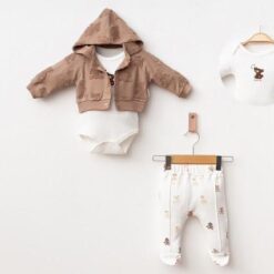 Ensemble bébé 3 pièces en coton pur - Douceur Naturelle
