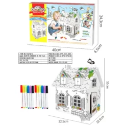 Maison en Carton à Colorier - Coloring Cardboard