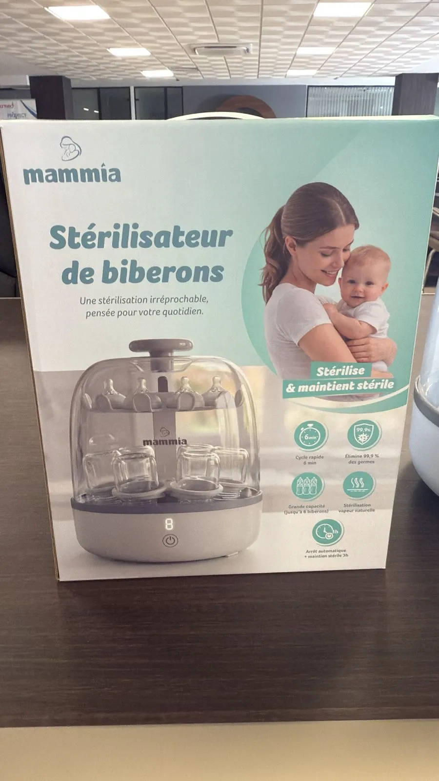 Stérilisateur de Biberons Mammia – Vapeur Électrique, Grande Capacité, Arrêt Automatique, Sans BPA – Image 5