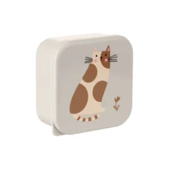 Ensemble de Lunch Boxes 4pcs Kitty Cat Grey - kikkaboo