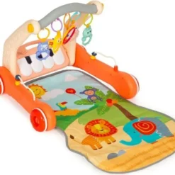 Trotteur et Tapis 2-en-1 Huanger en rose