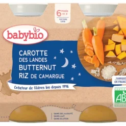 Babybio - Bonne Nuit Carotte Butternut Riz 6 Mois