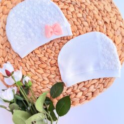 Lot de 2 Bonnets noeud Dentelle Élégant – Coton Doux