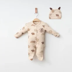 Grenouillère comfy Coton Bio avec bonnet - Flying bear