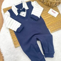 Grenouillère bébé smoking en coton : élégance et confort réunis
