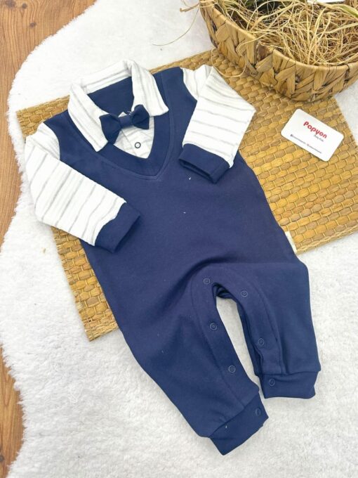 Grenouillère bébé smoking en coton : élégance et confort réunis
