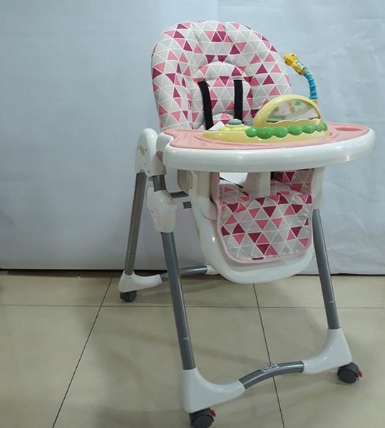 Chaise haute 6m+ rose - Babyfive Maroc