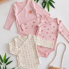 Pack de 3 Bodies bébé fille perforés respirants