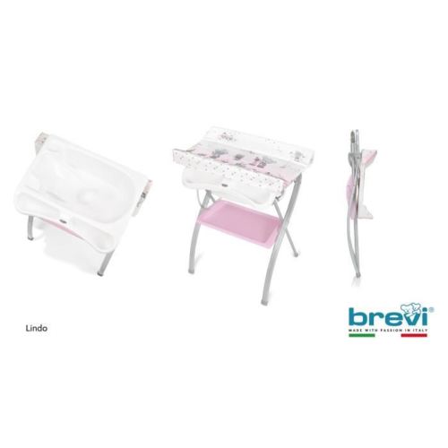 Brevi -Table à langer baignoire LINDO PLOUF ROSE-7042