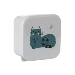 Ensemble de Lunch Boxes 4pcs Kitty Cat Grey - kikkaboo