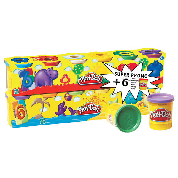 Pâte à modeler Play Doh 6 + 6 Gratuits