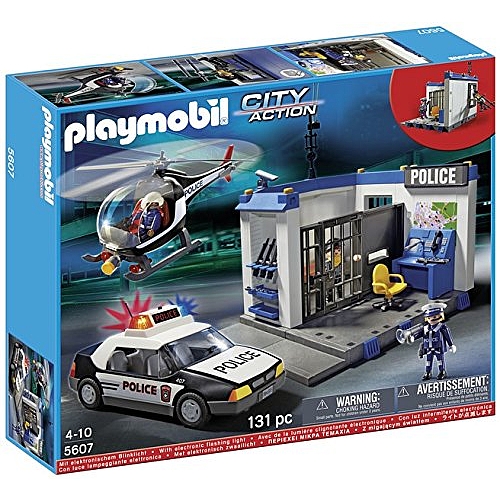 Palymobil Poste de Police + hélicoptère et voiture