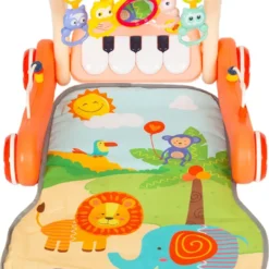 Trotteur et Tapis 2-en-1 Huanger en rose