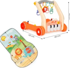 dimension Trotteur et Tapis 2-en-1 Huanger en rose