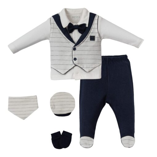 Pack naissance 5pcs élégant : la tenue idéale pour un baptême