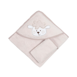 Cape de Bain Bébé 2 Pièces Motif Mouton – Bebekevi – Bio Douce et Adorable