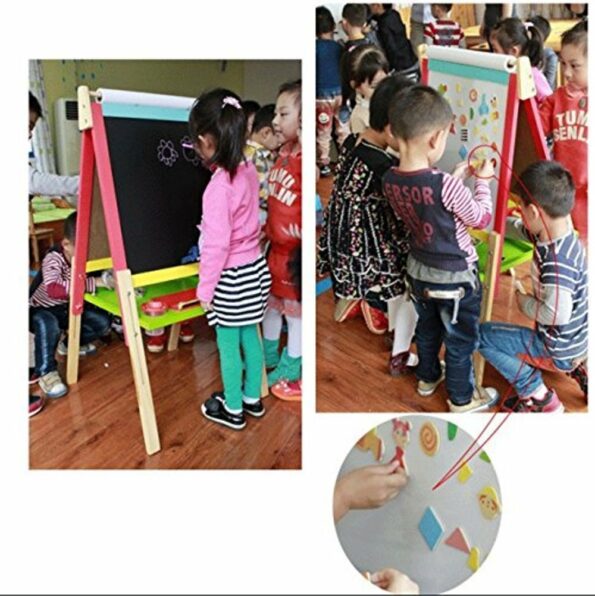 Grand Chevalet double face en bois magnétique pour enfant