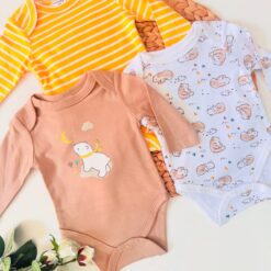 Pack 3 Bodies Bébé Coton Manches Longues