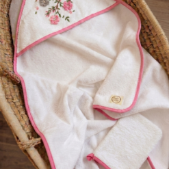 Cape de Bain Bébé 2 Pièces Motif Floral – Bebekevi