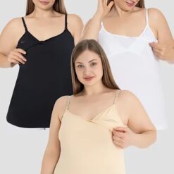 Debardeur d’allaitement en coton noir – Bebekevi