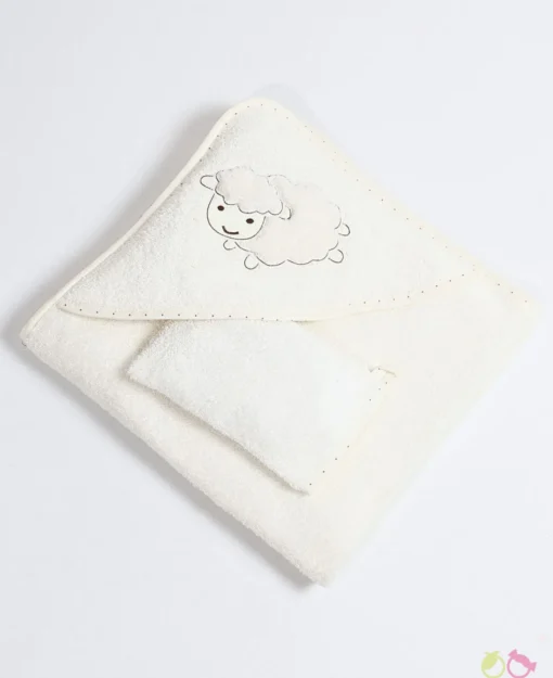 Cape de Bain Bébé 2 Pièces Motif Mouton – Bebekevi