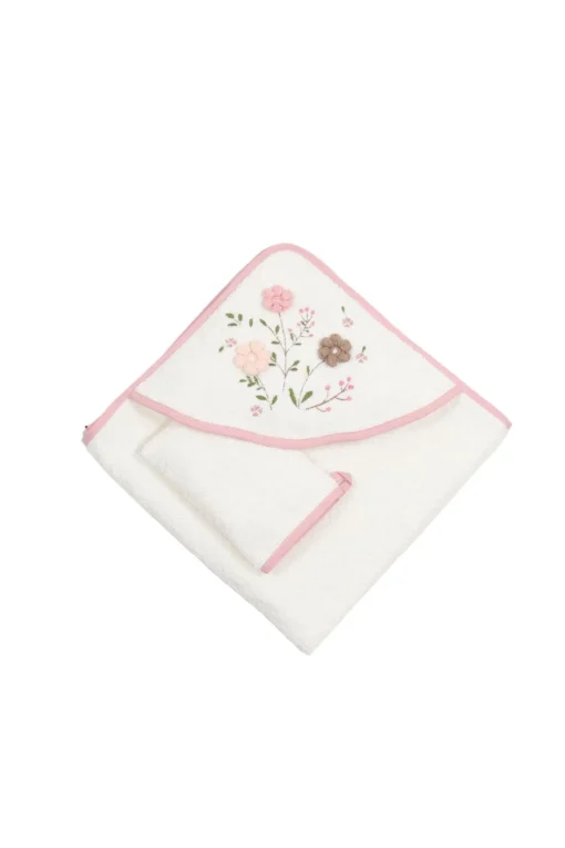 sortie bain cap d ebain rose bebe avec gant