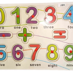 Chiffres en bois avec multiplication et soustraction