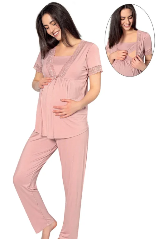 Ensemble Pyjama Allaitement, Maternité Manches Courtes