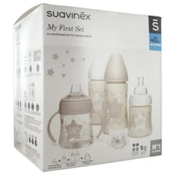 Suavinex – Coffret biberon My Essentials blanc/gris