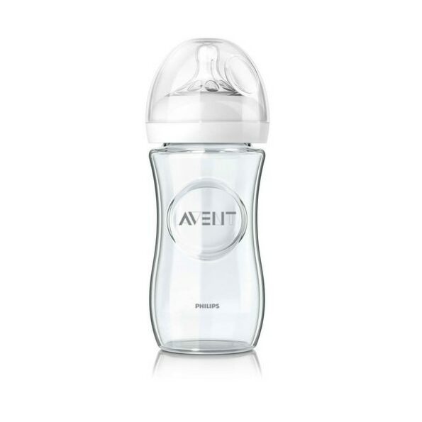 Avent : Biberon Natural en Verre anti-colique 1M+ 240 ml-2758