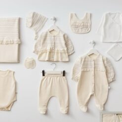 Coffret cadeau Naissance raffiné en coton organique 10 Pièces
