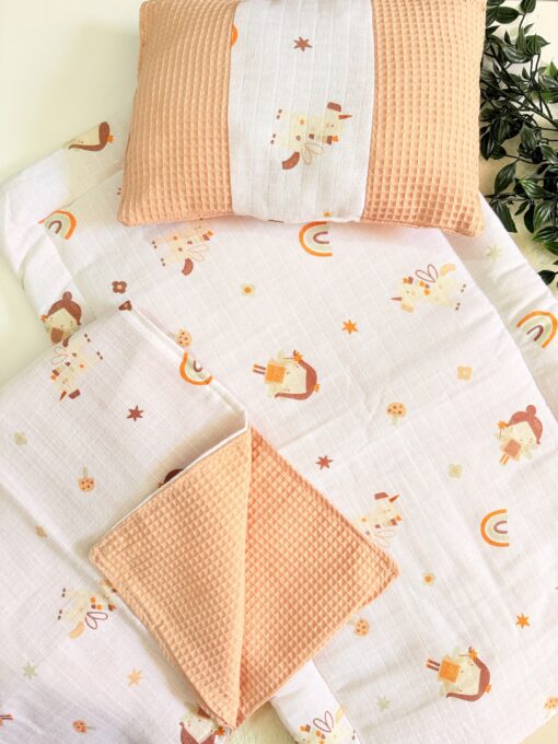 Matelas de lit gauffré double face 3 pcs - Motif fille