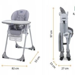 Chaise haute bébé polly easy Nature Gris- CHICCO-18760
