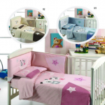 Set MORA: tour de lit + oreiller + couverture beige