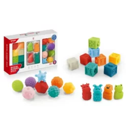 Coffret de jeu Cubes, animaux et balles 20 articles