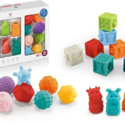 Coffret de jeu Cubes, animaux et balles 20 articles