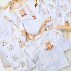 Trousseau de Naissance coton "Teddy Bear" - 8 Pièces avec Sachet Clinique