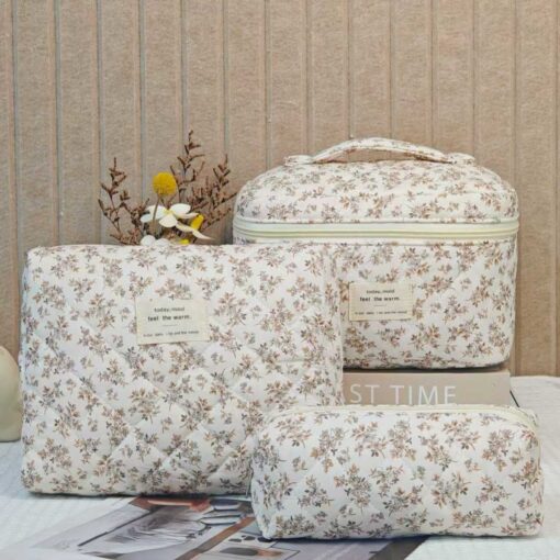 Set de 3 Trousse de Maquillage Florales - Maman & Bébé