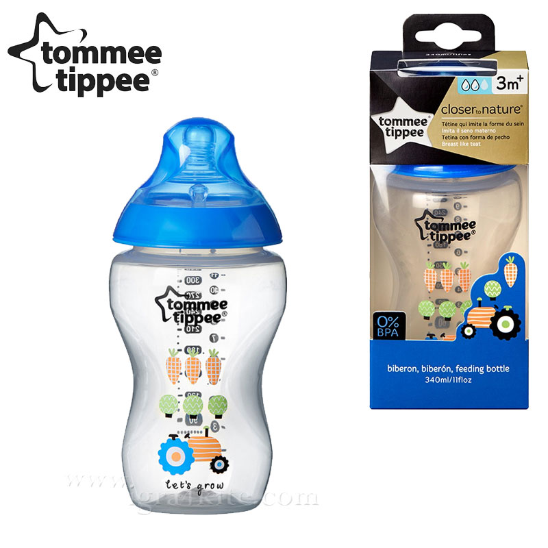 BIBERON EASI-VENT DÉBIT MOYEN 340 ML 3M+ - Tommee Tippee - Allobebe Maroc