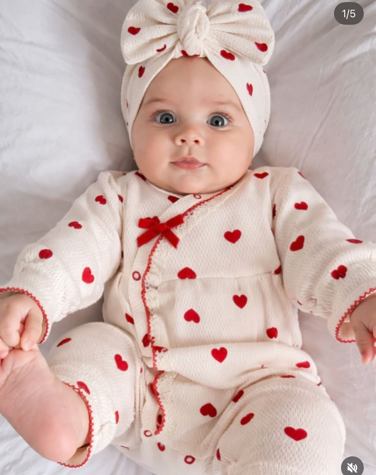 Ensemble Grenouillère et Bonnet Bébé Motif Cœur – 100% Coton Léger – Image 5