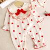 Ensemble Grenouillère et Bonnet Bébé Motif Cœur – 100% Coton Léger