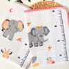 Tapis à Langer Bébé avec Réglette de Croissance  – Motif Animal