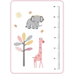 Tapis à Langer Bébé avec Réglette de Croissance – 74 x 49 cm – Motif Animal
