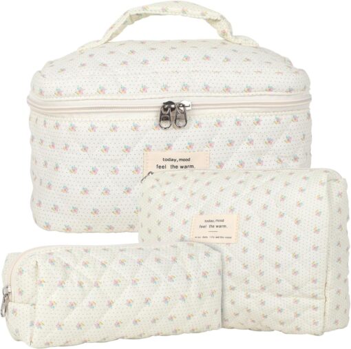 Set de 3 Trousse de Maquillage Florales - Maman & Bébé