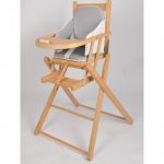 Candide – Coussin de chaise haute bordé à sangles Gris/Blanc