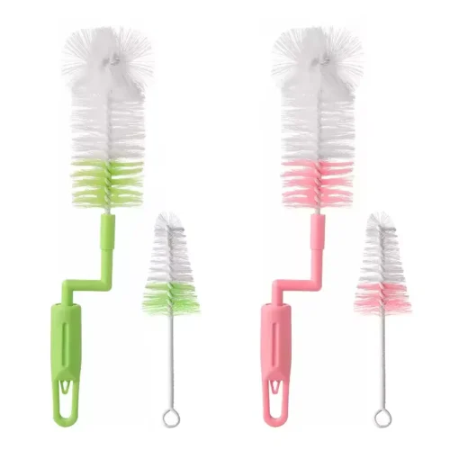 Goupillon Rotatif 360° en Nylon – Kit de Nettoyage Biberons et Tétines