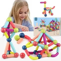 Jeu de Construction Montessori de bâtons magnétiques pour enfants