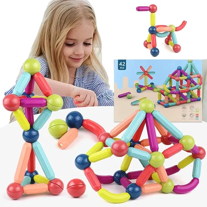 Jeu de construction magnétique pour enfants batons et boules