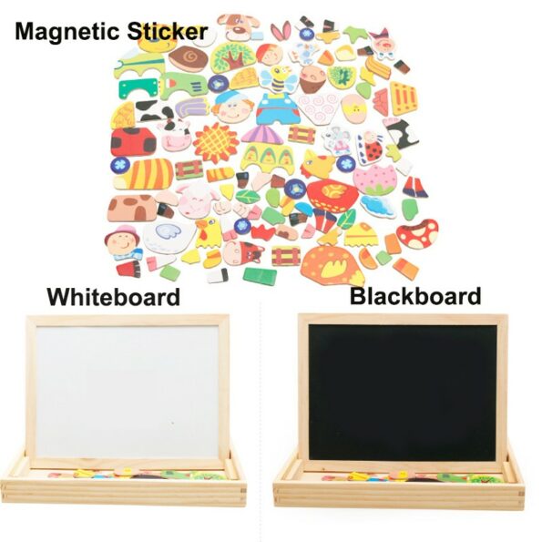 Tableau Boite des animaux de ferme  puzzle magnétique en bois-4953